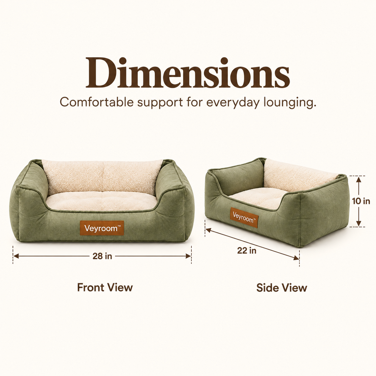 Veyroom™ Olive Bolster Lounge Pet Bed