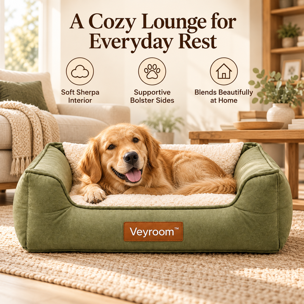 Veyroom™ Olive Bolster Lounge Pet Bed
