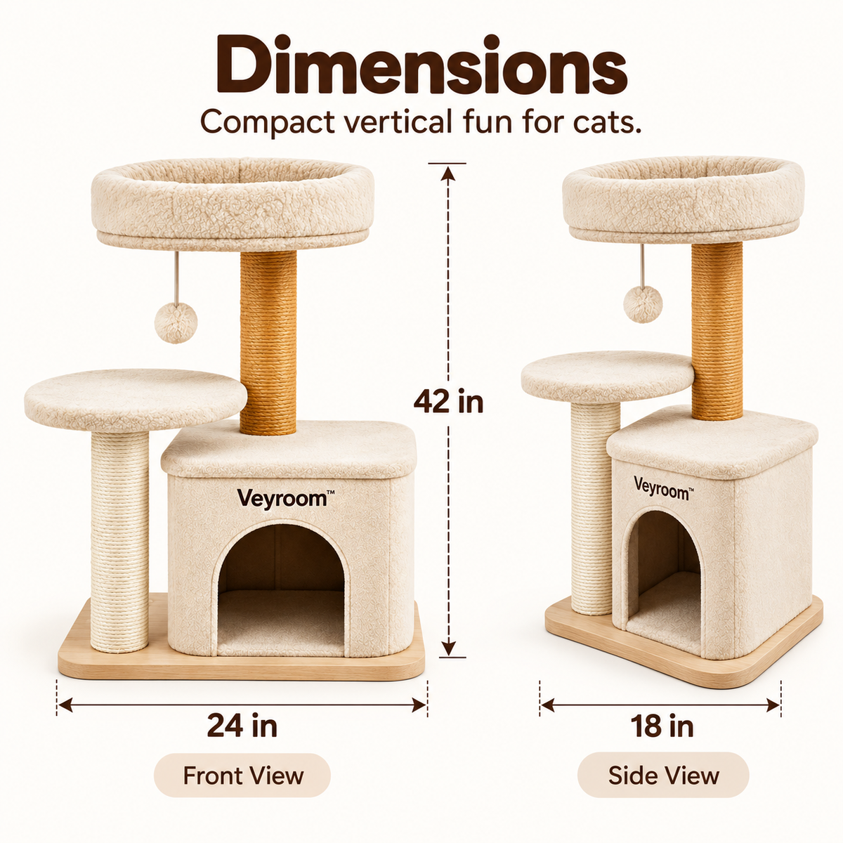 Veyroom™ Multi-Level Cat Condo Tower