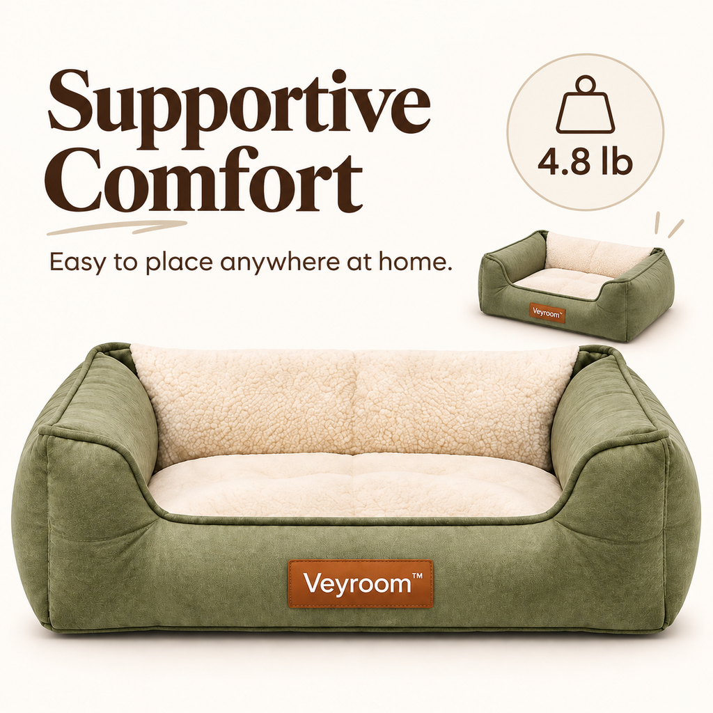 Veyroom™ Olive Bolster Lounge Pet Bed