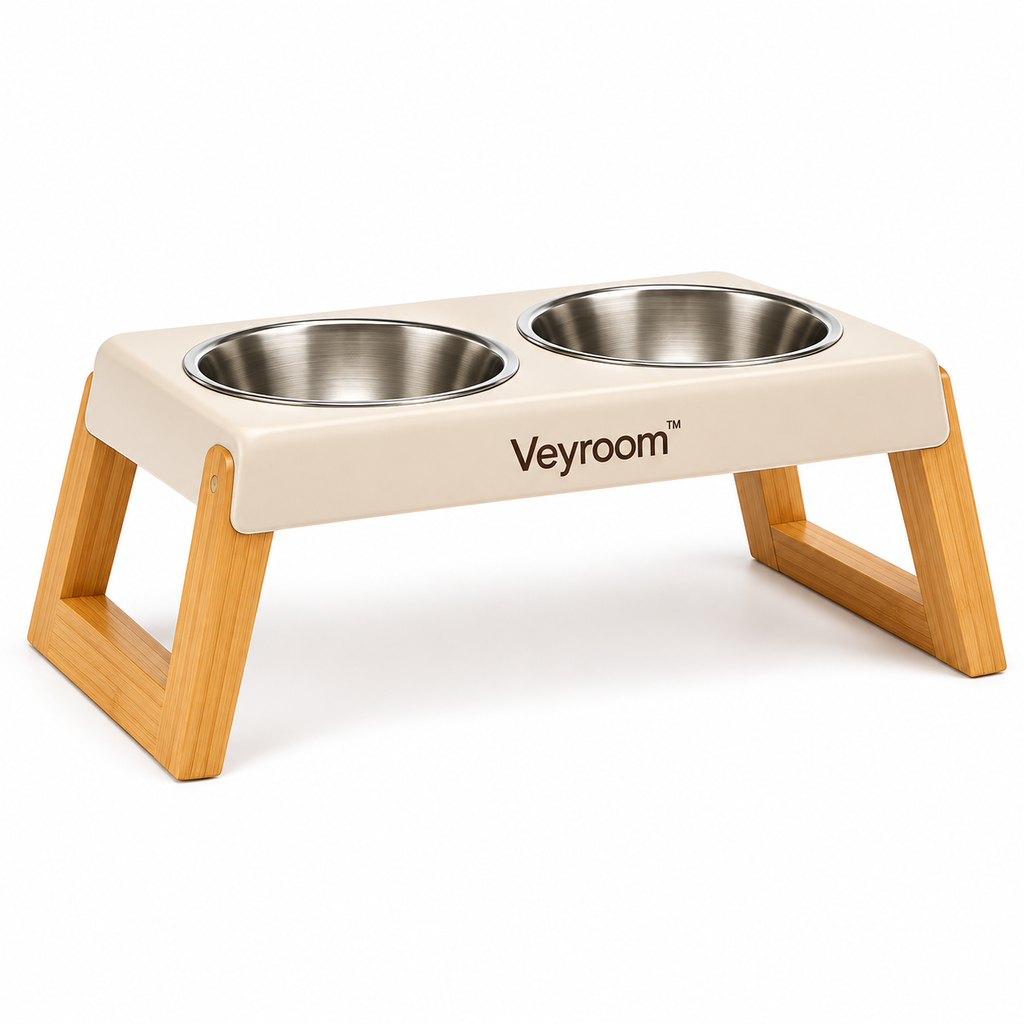 Veyroom™ Modern Raised Double-Bowl Feeder