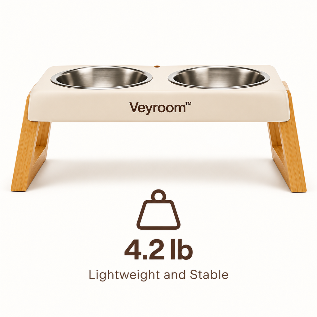 Veyroom™ Modern Raised Double-Bowl Feeder