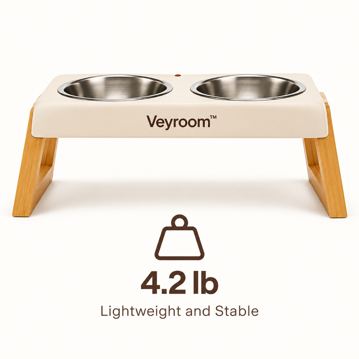 Veyroom™ Modern Raised Double-Bowl Feeder