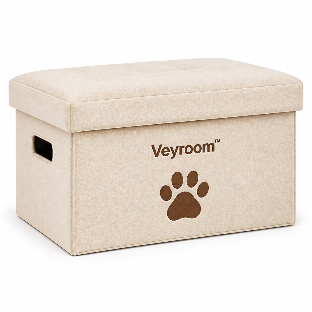 Veyroom™ Paw-Print Pet Storage Ottoman