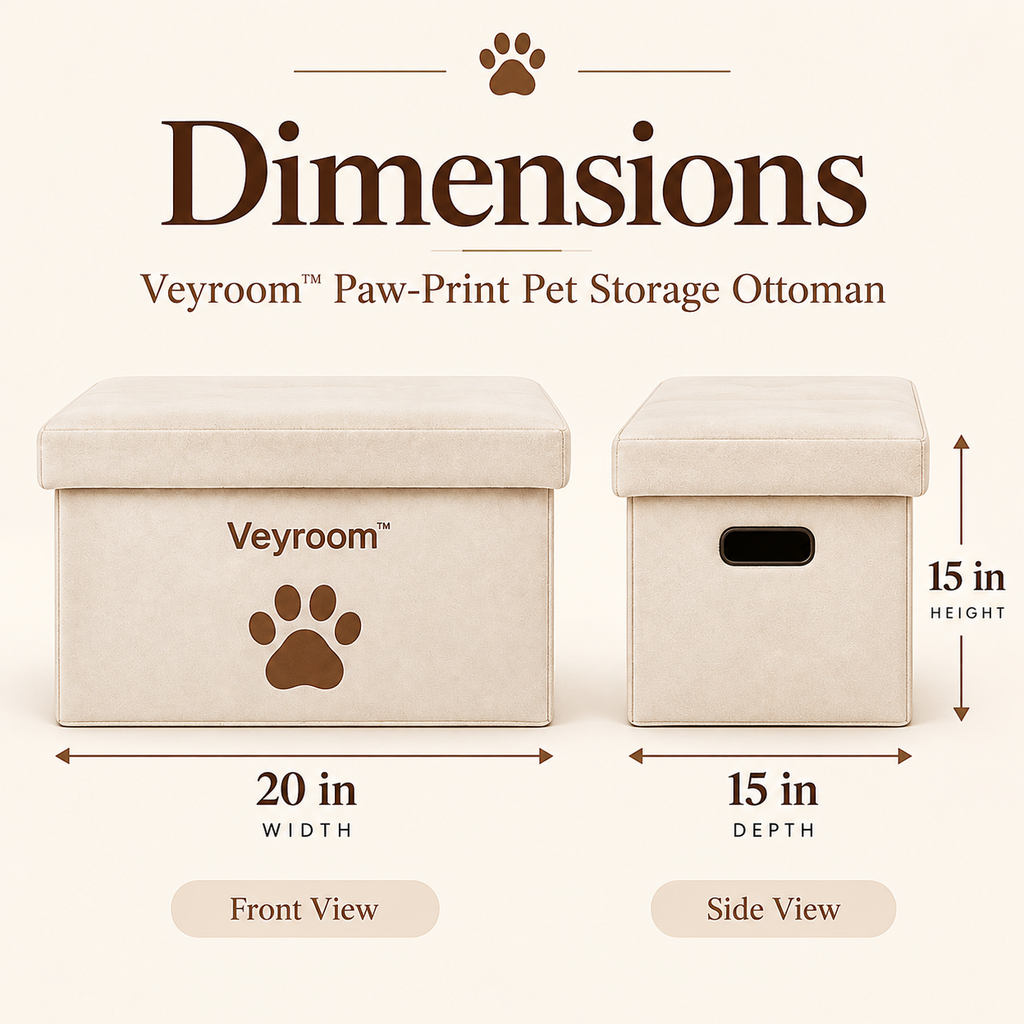 Veyroom™ Paw-Print Pet Storage Ottoman
