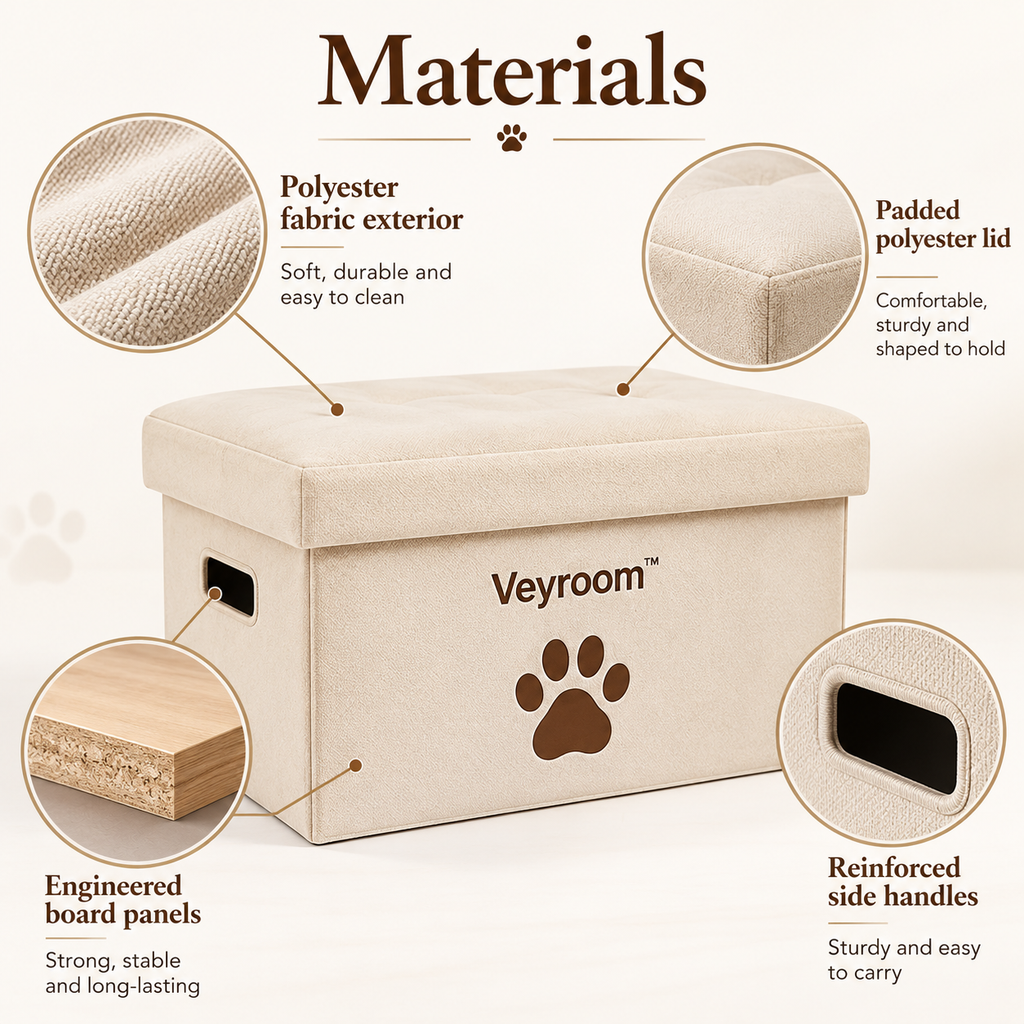 Veyroom™ Paw-Print Pet Storage Ottoman