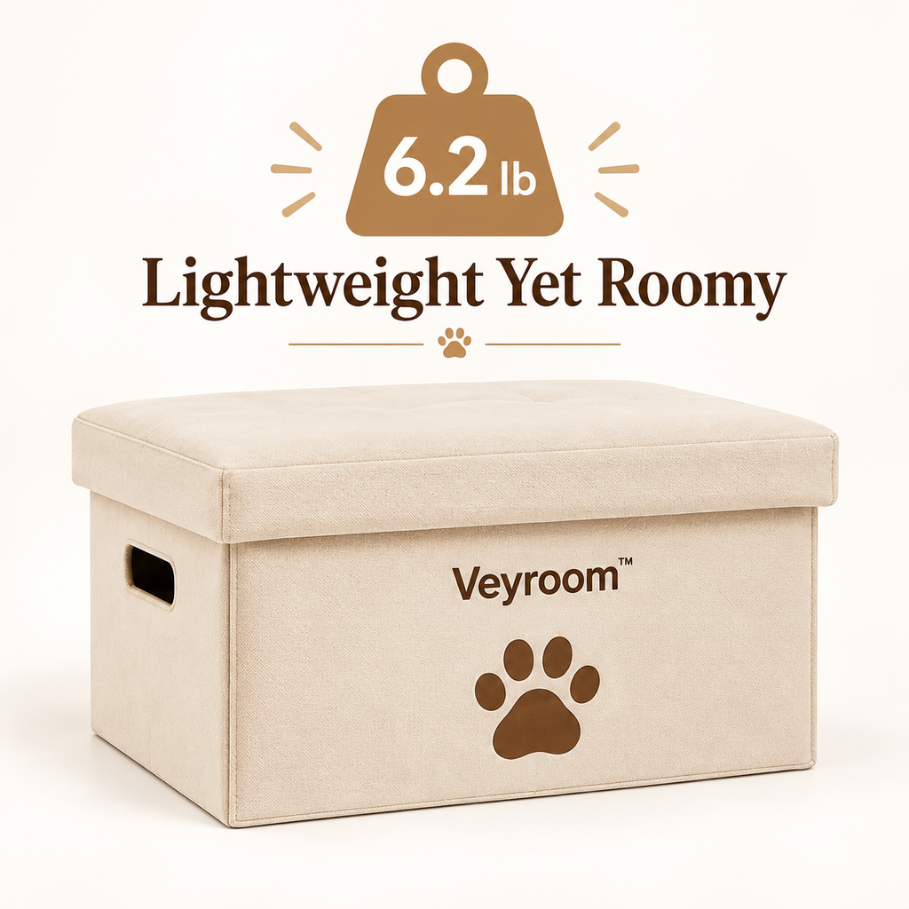 Veyroom™ Paw-Print Pet Storage Ottoman