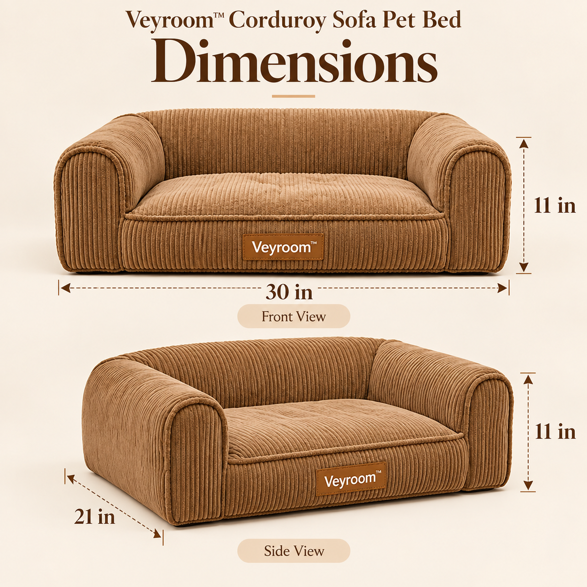 Veyroom™ Corduroy Sofa Pet Bed