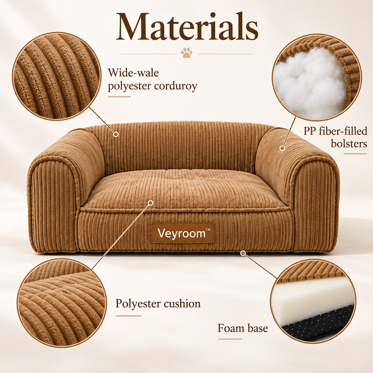 Veyroom™ Corduroy Sofa Pet Bed