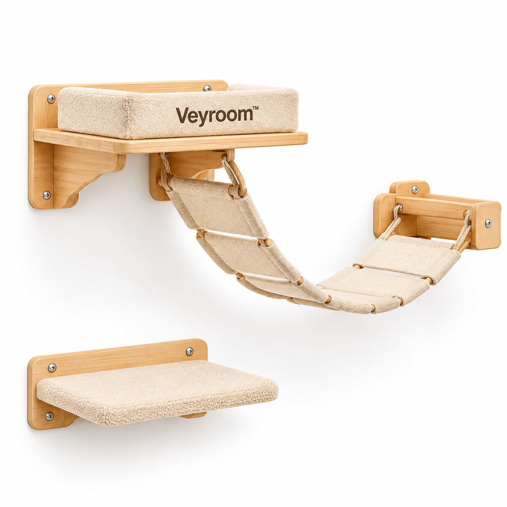 Veyroom™ Wall-Mounted Cat Hammock & Climber Set