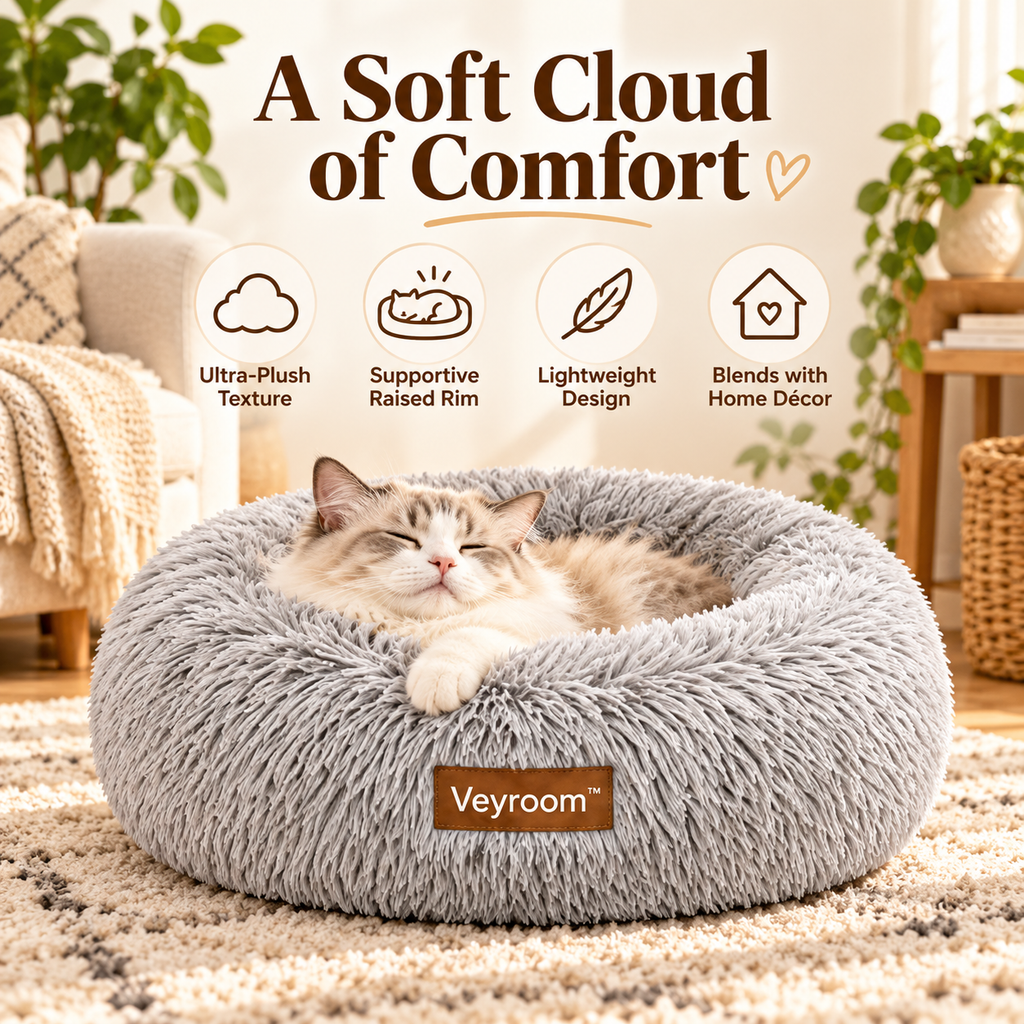 Veyroom™ Cloud Plush Donut Pet Bed