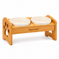 Veyroom™ PawSide Bamboo Double-Bowl Station